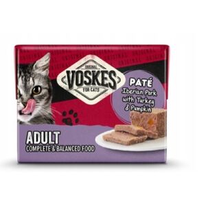 Voskes Adult Pat&eacute; Ib&eacute;riai sert&eacute;ssel pulyk&aacute;val &eacute;s s&uuml;tőt&ouml;kkel 8x95g